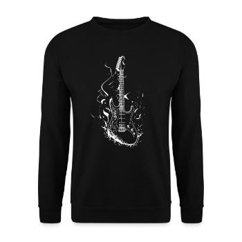 E-Gitarre - Unisex Pullover - Schwarz - Vorne - Alina (178cm) & Michal (187cm)