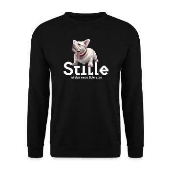 French Bully - Stille ist das neue Schreien - Unisex Pullover - Schwarz - Vorne - Alina (178cm) & Michal (187cm)