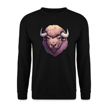 Bison Buffalo - Unisex Sweatshirt - black - Front - Alina (178cm) & Michal (187cm)