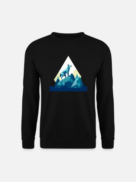 3D Wolff GeomeTRIX - Unisex Pullover - Schwarz