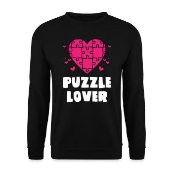 Puzzle Lover - Unisex Sweatshirt - black - Front - Alina (178cm) & Michal (187cm)