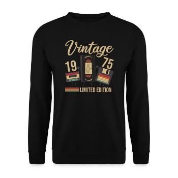 50th birthday celebrating friends - Unisex Sweatshirt - black - Front - Alina (178cm) & Michal (187cm)