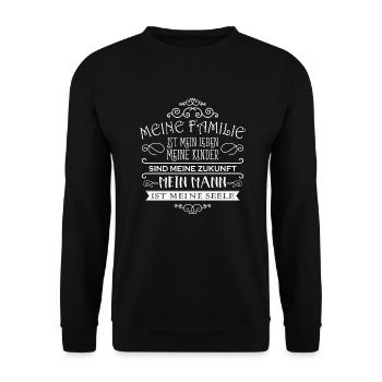 Familie Kinder Ehemann - Unisex Pullover - Schwarz - Vorne - Alina (178cm) & Michal (187cm)