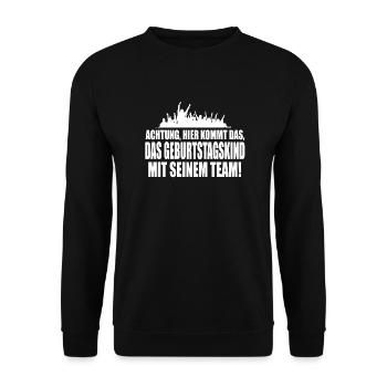 birthday - Unisex Sweatshirt - black - Front - Alina (178cm) & Michal (187cm)