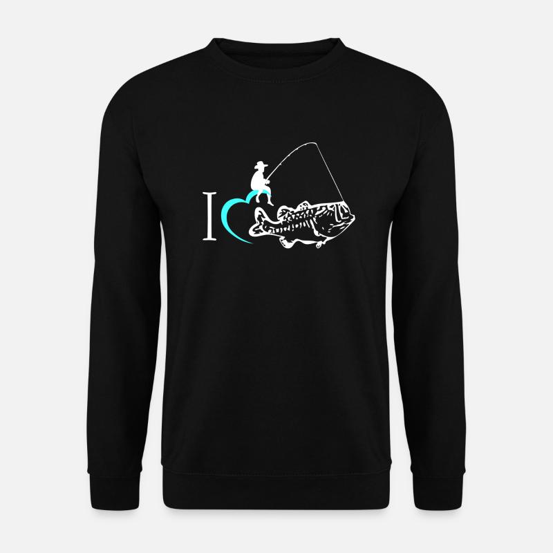 Fishing Fisch Angeln - Unisex Pullover - Schwarz