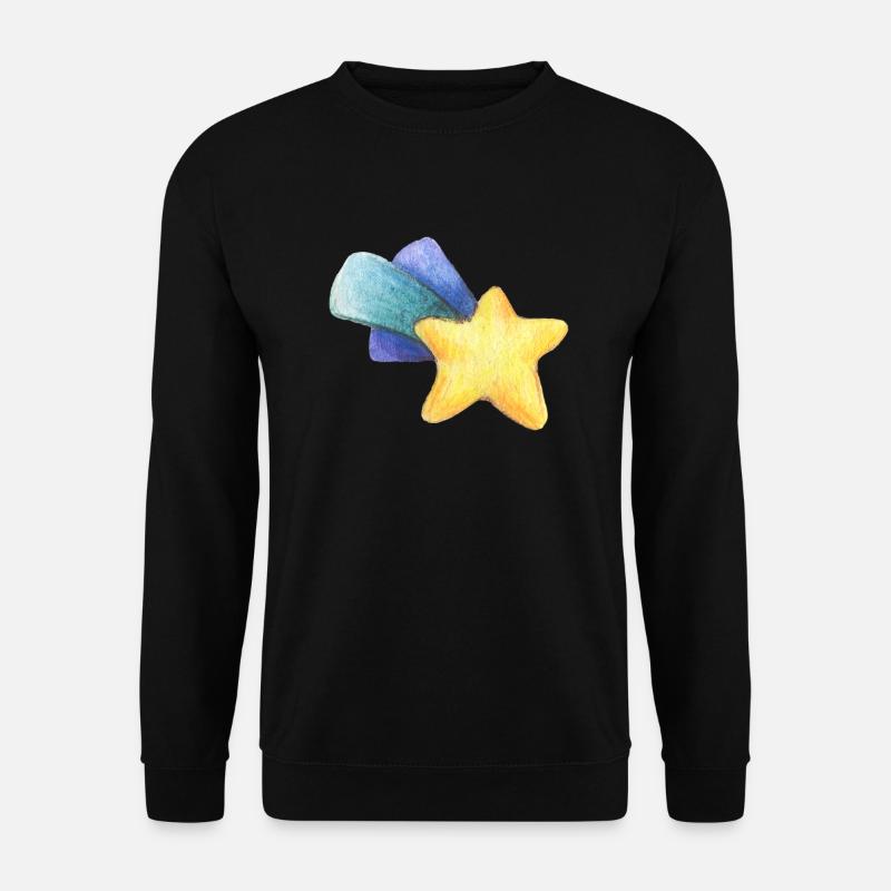 Sternschnuppe Buntstift Zeichnung - Unisex Pullover - Schwarz
