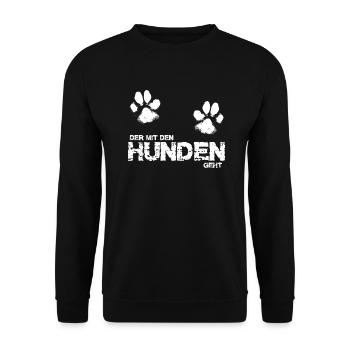 Il va avec les chiens 3 - Sweat-shirt Unisexe - noir - Devant - Alina (178cm) & Michal (187cm)