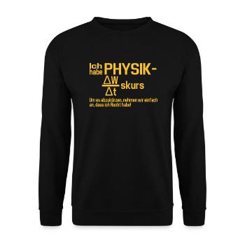 Physik LK Physiker Geschenkidee lustig Abschluss - Unisex Pullover - Schwarz - Vorne - Alina (178cm) & Michal (187cm)