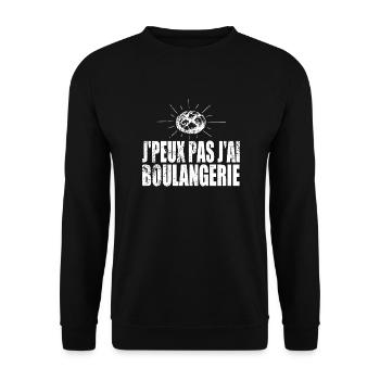 J'peux pas j'ai boulangerie - Sweat-shirt Unisexe - noir - Devant - Alina (178cm) & Michal (187cm)