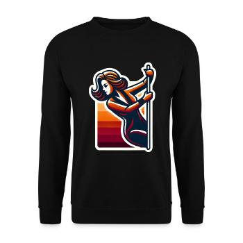 Funny Stripper Silhouette Design - Unisex Sweatshirt - black - Front - Alina (178cm) & Michal (187cm)