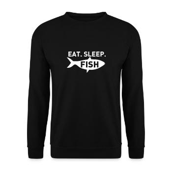 Fishing Fishing Fisherman Eat Sleep Fish Gift - Unisex Sweatshirt - black - Front - Alina (178cm) & Michal (187cm)