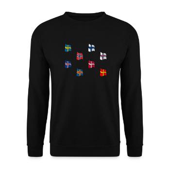 Flaggen Skandinavien - Unisex Pullover - Schwarz - Vorne - Alina (178cm) & Michal (187cm)