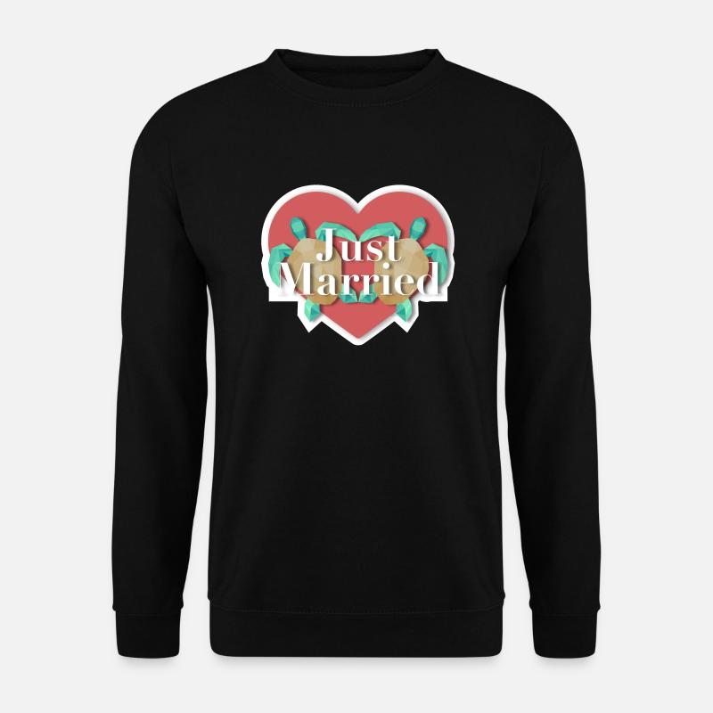 Just Married - turtle - Unisex Sweatshirt - black