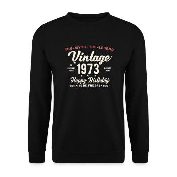 Vintage 1973 Classic anniversaire cadeau idée - Sweat-shirt Unisexe - noir - Devant - Alina (178cm) & Michal (187cm)
