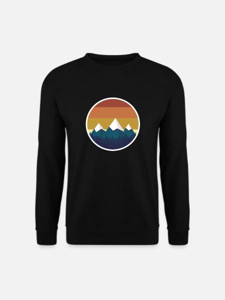 Berge Vintage Bergsteigen Wandern Camping Geschenk - Unisex Pullover - Schwarz