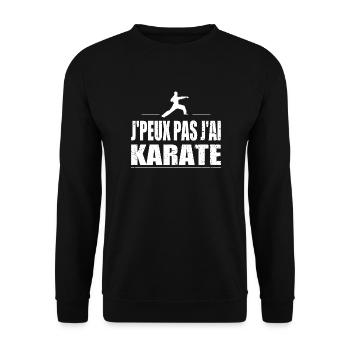 J'peux pas j'ai karate - Sweat-shirt Unisexe - noir - Devant - Alina (178cm) & Michal (187cm)