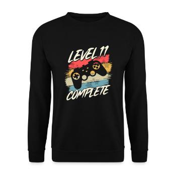 11 Anniversaire 11 ans Enfants Cadeau - Sweat-shirt Unisexe - noir - Devant - Alina (178cm) & Michal (187cm)