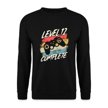 12 Birthday 12 Years Children Gift - Unisex Sweatshirt - black - Front - Alina (178cm) & Michal (187cm)