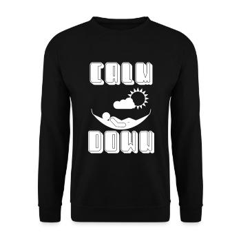 Relaxation and relaxation. Just Calm Down - Unisex Sweatshirt - black - Front - Alina (178cm) & Michal (187cm)
