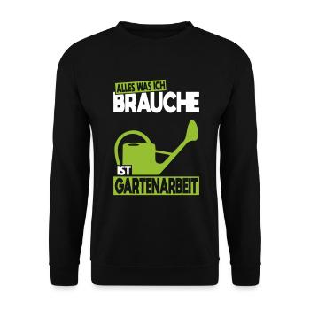 All I need is gardening - Unisex Sweatshirt - black - Front - Alina (178cm) & Michal (187cm)