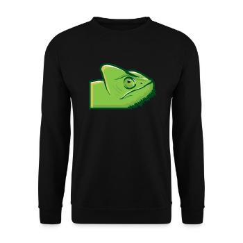 Green chameleon head lizard lizard green gift - Unisex Sweatshirt - black - Front - Alina (178cm) & Michal (187cm)