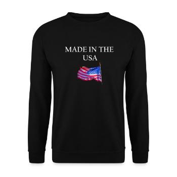 USA MADE IN THE USA AMERICA - Unisex Sweatshirt - black - Front - Alina (178cm) & Michal (187cm)