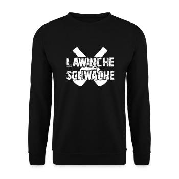 Lawinche schwäche - Unisex Pullover - Schwarz - Vorne - Alina (178cm) & Michal (187cm)