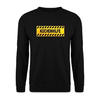Küchenhilfe Danger Achtung Design - Unisex Pullover - Schwarz - Vorne - Alina (178cm) & Michal (187cm)