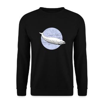 baleine dans l'eau - un look moderne - Sweat-shirt Unisexe - noir - Devant - Alina (178cm) & Michal (187cm)