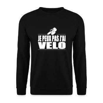 Je peux pas j'ai vélo - Sweat-shirt Unisexe - noir - Devant - Alina (178cm) & Michal (187cm)