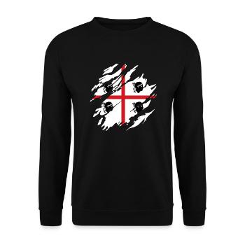Sardinia Flag Scratch Sardinian Flag Sardegna - Unisex Sweatshirt - black - Front - Alina (178cm) & Michal (187cm)