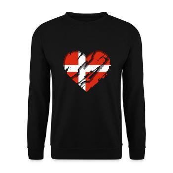 Denmark flag Scandinavia Danish flag heart - Unisex Sweatshirt - black - Front - Alina (178cm) & Michal (187cm)