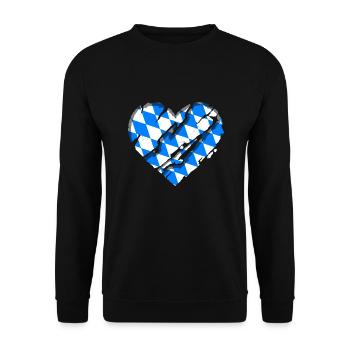 Bavaria Flag Used Look Bavarian Flag Vintage - Unisex Sweatshirt - black - Front - Alina (178cm) & Michal (187cm)
