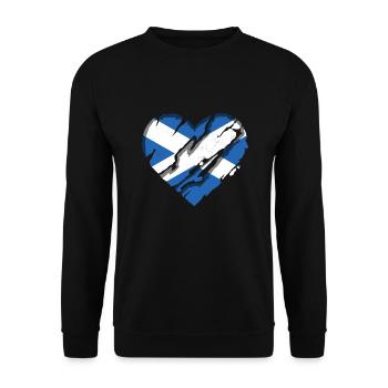 Schottland Flagge Schottische Fahne Alba GB UK - Unisex Pullover - Schwarz - Vorne - Alina (178cm) & Michal (187cm)