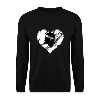 Korsika Flagge Korsika Fahne Corsica Korsischen - Unisex Pullover - Schwarz - Vorne - Alina (178cm) & Michal (187cm)