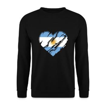 Drapeau de l’Argentine Amérique du Sud Drapeau argentin - Sweat-shirt Unisexe - noir - Devant - Alina (178cm) & Michal (187cm)