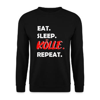 Eat Sleep Kölle Repeat Cologne - Sweat-shirt Unisexe - noir - Devant - Alina (178cm) & Michal (187cm)