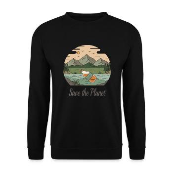Save the Planet - Unisex Sweatshirt - black - Front - Alina (178cm) & Michal (187cm)