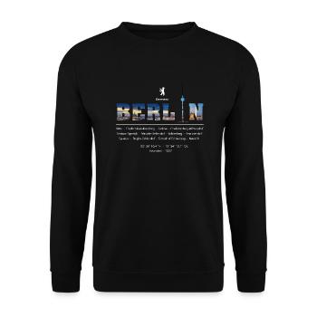 Berlin - Unisex Sweatshirt - black - Front - Alina (178cm) & Michal (187cm)