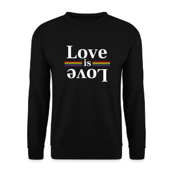 LOve is Love Rainbow Stripes - Unisex Sweatshirt - black - Front - Alina (178cm) & Michal (187cm)