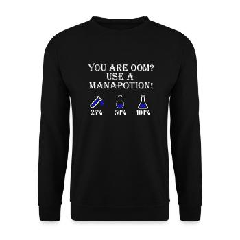 Utilisez une potion de mana pour les joueurs - Sweat-shirt Unisexe - noir - Devant - Alina (178cm) & Michal (187cm)