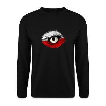 Polish eagle with Poland flag gift - Unisex Sweatshirt - black - Front - Alina (178cm) & Michal (187cm)