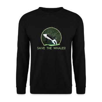 Save the Planet Save the whales Orca whale killer whale - Unisex Sweatshirt - black - Front - Alina (178cm) & Michal (187cm)