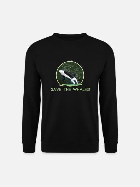 Save the Planet Rettet die Wale Orca Wal Killerwal - Unisex Pullover - Schwarz