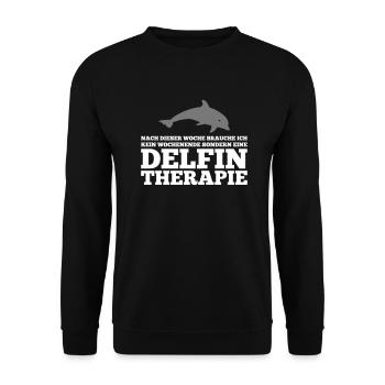 J'ai besoin d'une thérapie aux dauphins - Sweat-shirt Unisexe - noir - Devant - Alina (178cm) & Michal (187cm)