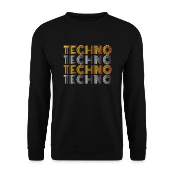 TECHNO TECHNO TECHNO Music Goa Dancing Gift - Unisex Sweatshirt - black - Front - Alina (178cm) & Michal (187cm)