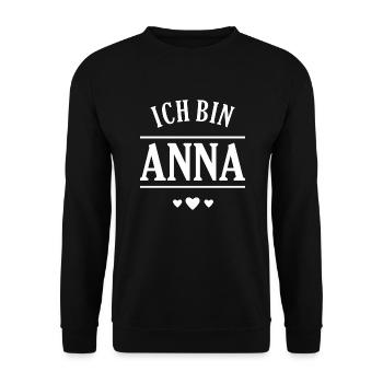 Ich bin Anna - Unisex Pullover - Schwarz - Vorne - Alina (178cm) & Michal (187cm)