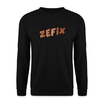 Bayern bayerische Geschenkidee Holz Zefix boarisch - Unisex Pullover - Schwarz - Vorne - Alina (178cm) & Michal (187cm)