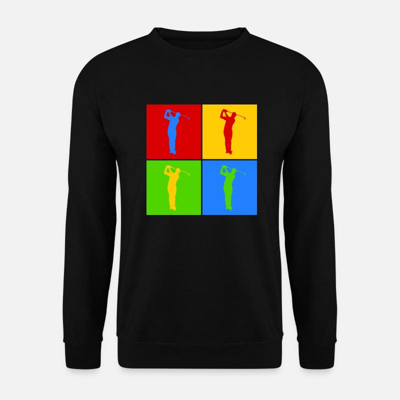 Golf Golfer Golfspieler Pop-Art - Unisex Pullover - Schwarz