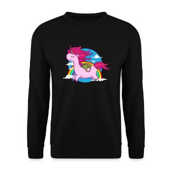 Unicorn T-Shirt - Unisex Sweatshirt - black - Front - Alina (178cm) & Michal (187cm)
